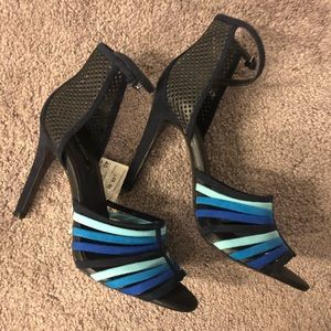 Zara Woman Blue Suede Sandals SZ 40/9